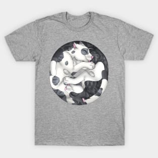 Yin-Yang Cats: Black Bicolor Tabby T-Shirt